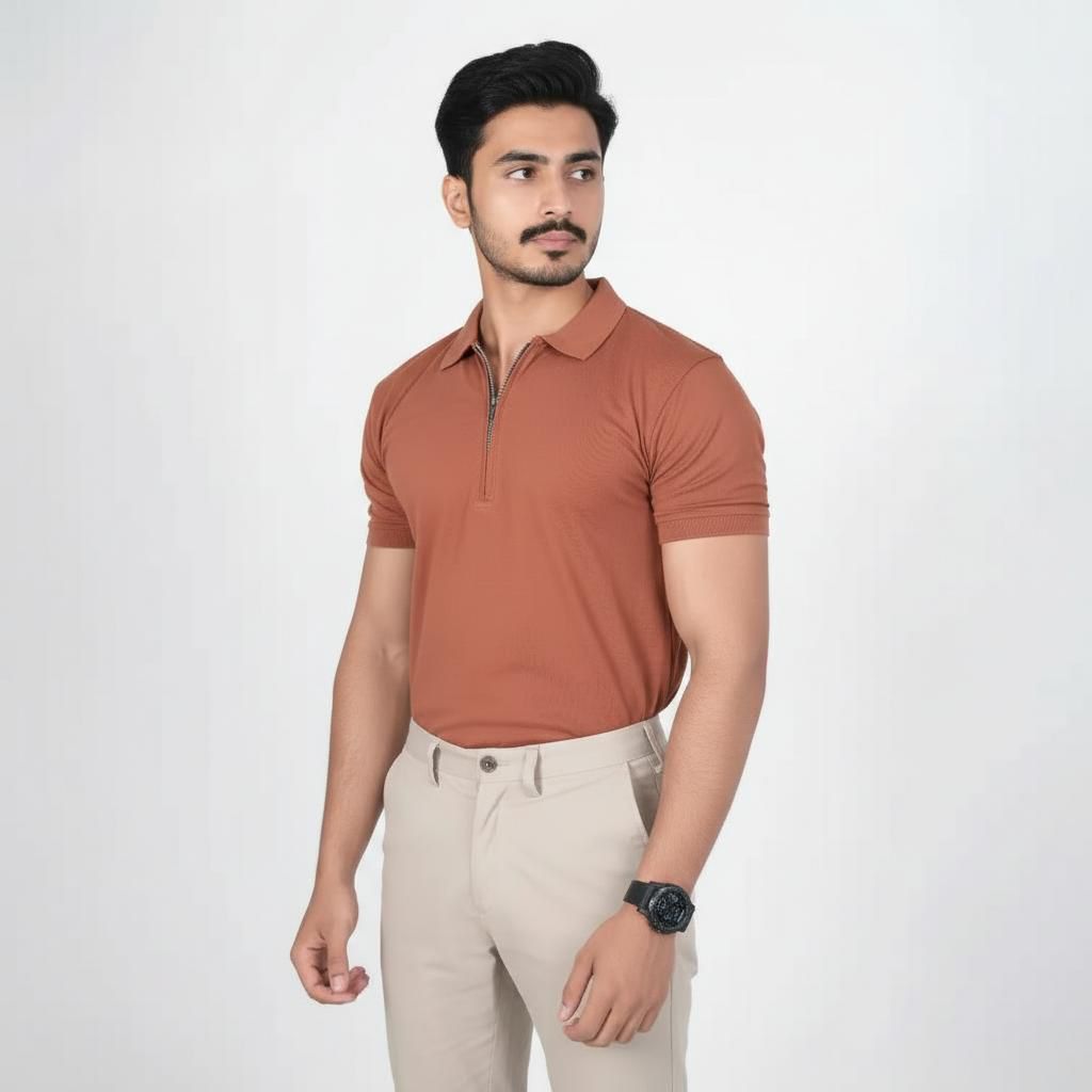 Men's Zipper Polo Smart Casual with an Edge
