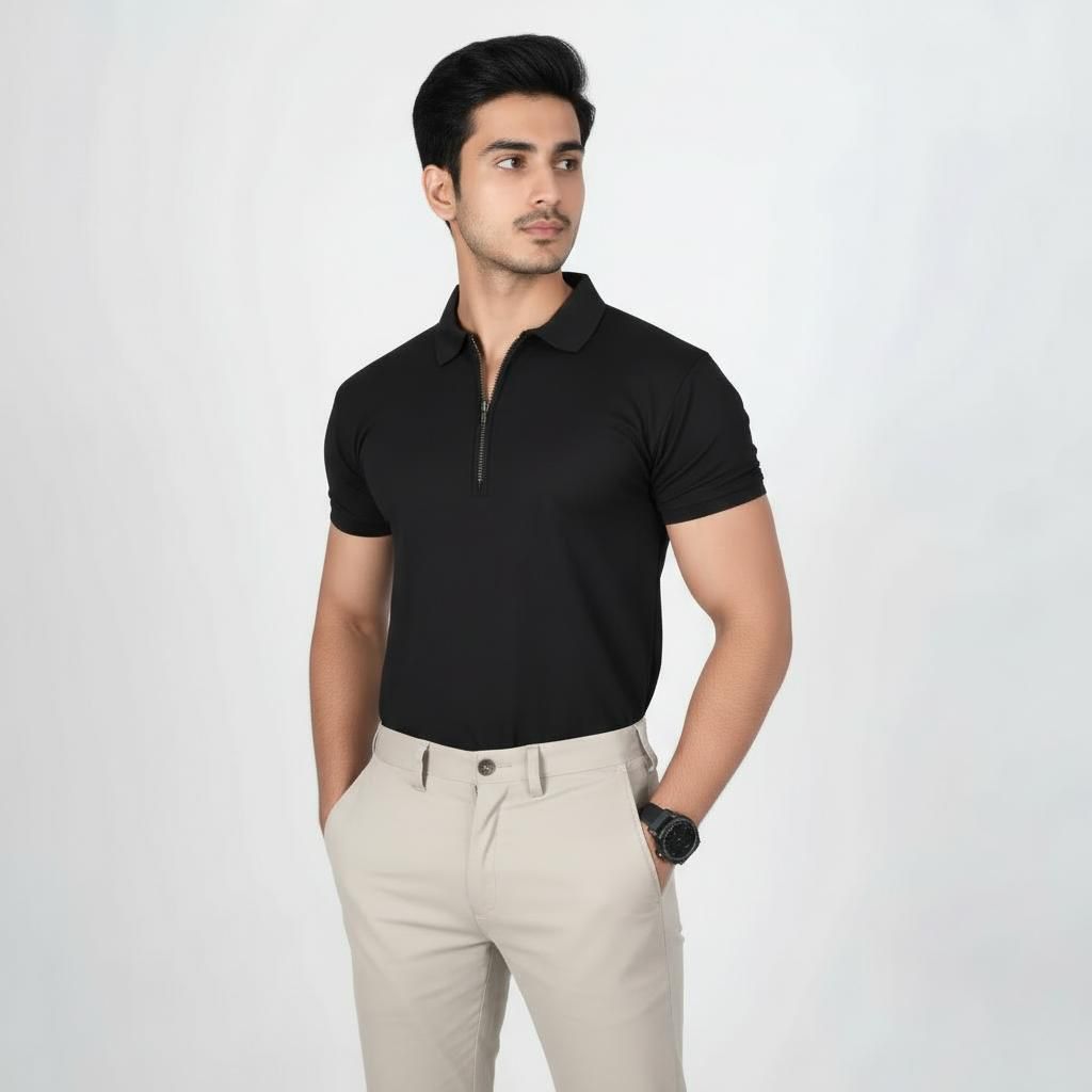 Men's Zipper Polo Smart Casual with an Edge