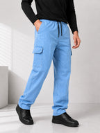 Women's Light Blue Denim Cargo Jeans